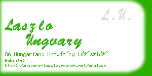 laszlo ungvary business card